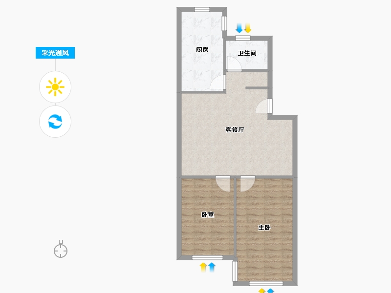 山东省-青岛市-百通花园-76.00-户型库-采光通风