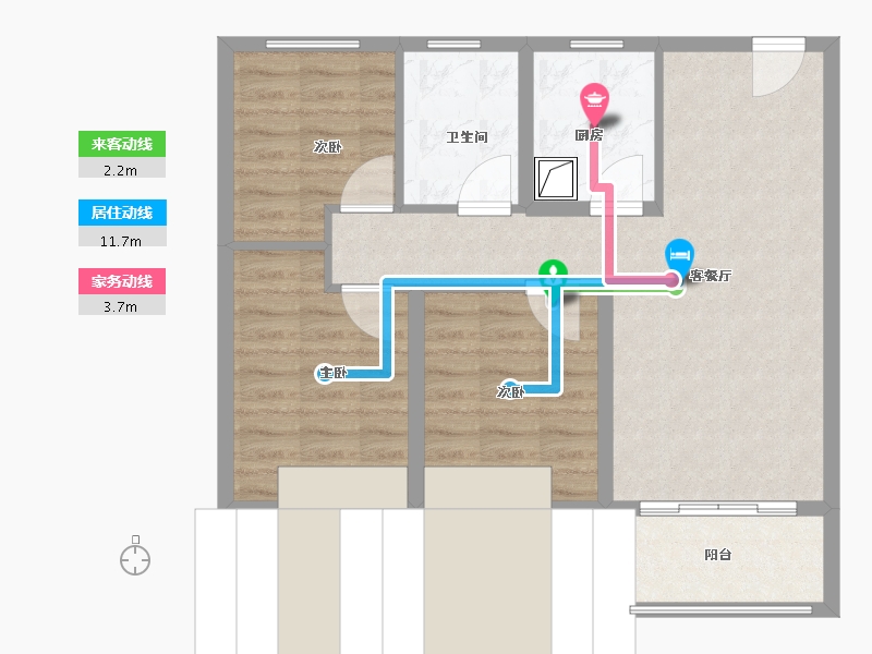 山东省-青岛市-信达金地蓝庭-71.55-户型库-动静线