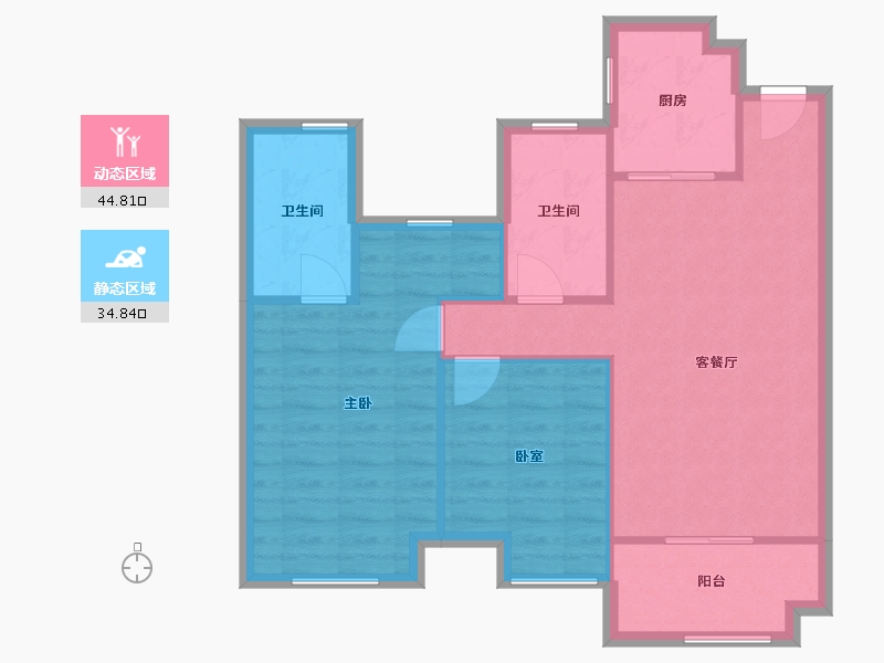 浙江省-湖州市-爱家柏景湾-76.80-户型库-动静分区