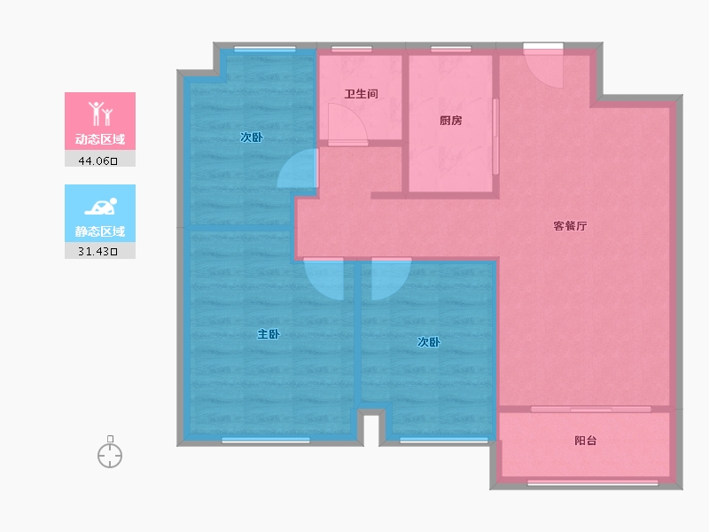 广东省-惠州市-实地常春藤-70.40-户型库-动静分区