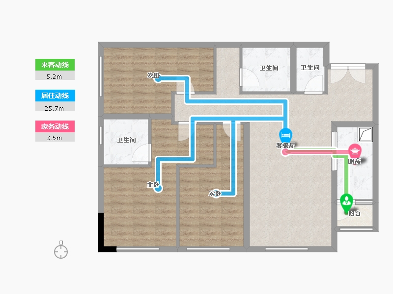 四川省-成都市-蔚蓝卡地亚公寓-120.00-户型库-动静线