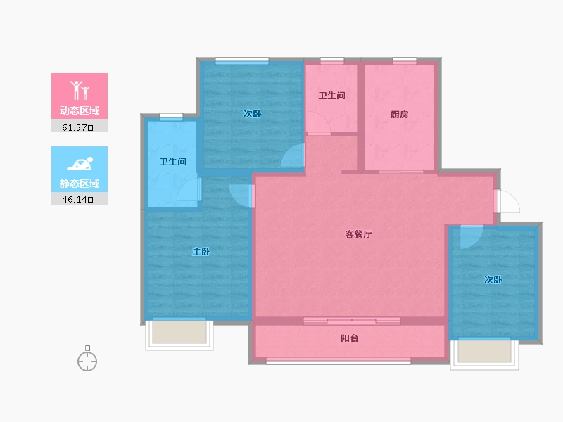 山东省-济南市-春熙印月-96.57-户型库-动静分区