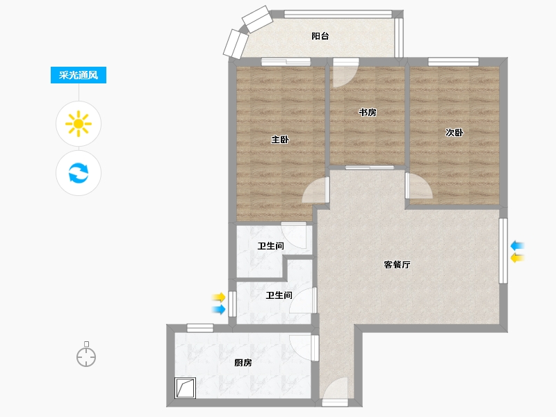 福建省-福州市-永升城-78.40-户型库-采光通风