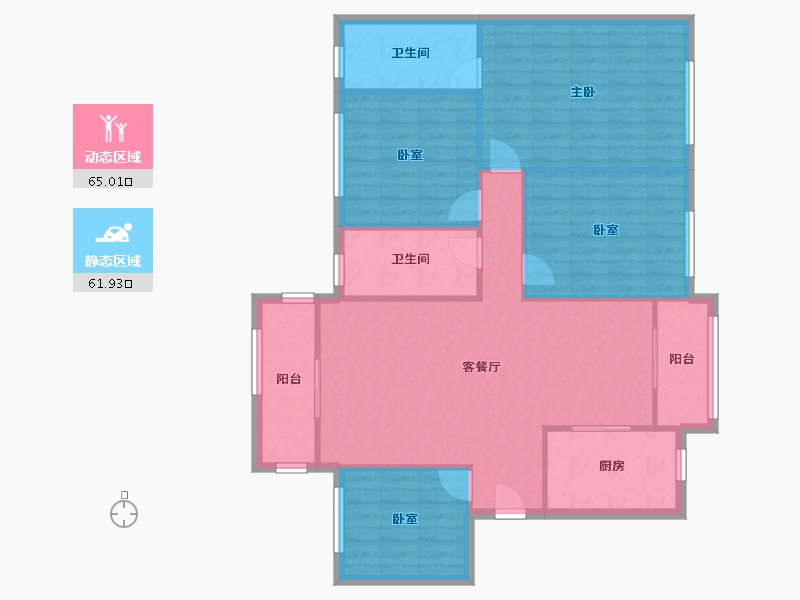 广东省-佛山市-龙光天瀛-106.00-户型库-动静分区