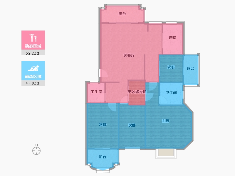 福建省-福州市-金山桔园吉苑-100.80-户型库-动静分区