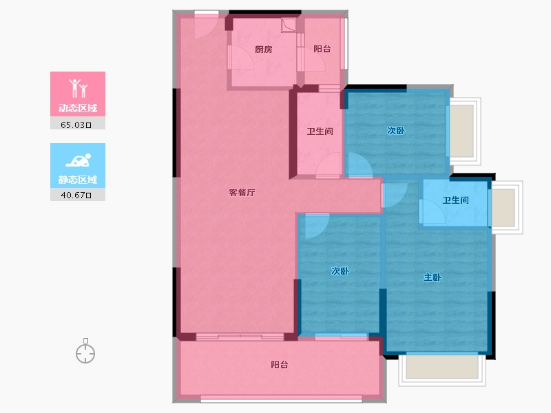 广东省-肇庆市-锦龙凤凰城花园-92.78-户型库-动静分区