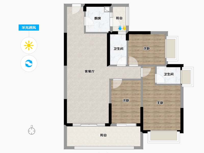 广东省-肇庆市-锦龙凤凰城花园-92.78-户型库-采光通风