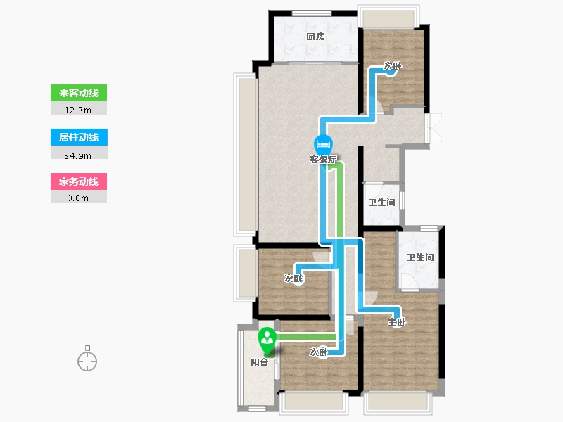 湖北省-武汉市-融创望江府-128.00-户型库-动静线