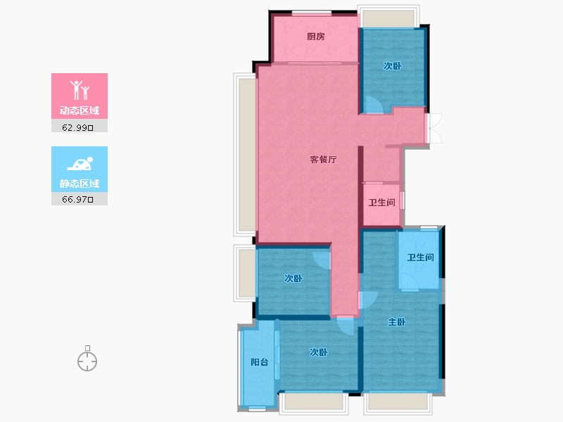 湖北省-武汉市-融创望江府-128.00-户型库-动静分区