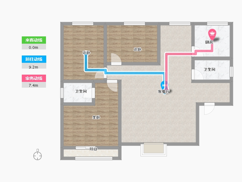 陕西省-宝鸡市-京泰经适房小区-110.00-户型库-动静线