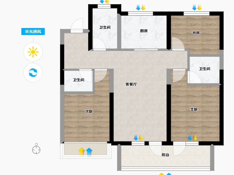 山西省-晋中市-建投文化公馆-87.18-户型库-采光通风