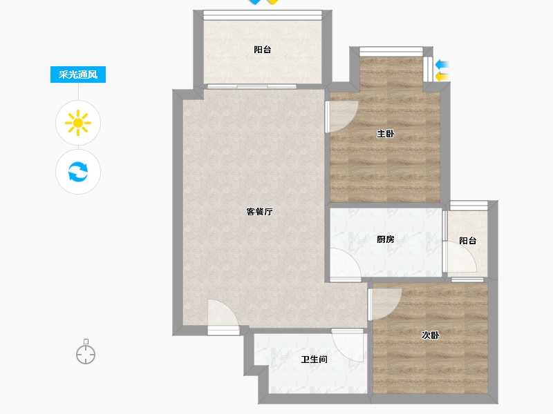 四川省-成都市-海峡新城-三期-54.76-户型库-采光通风