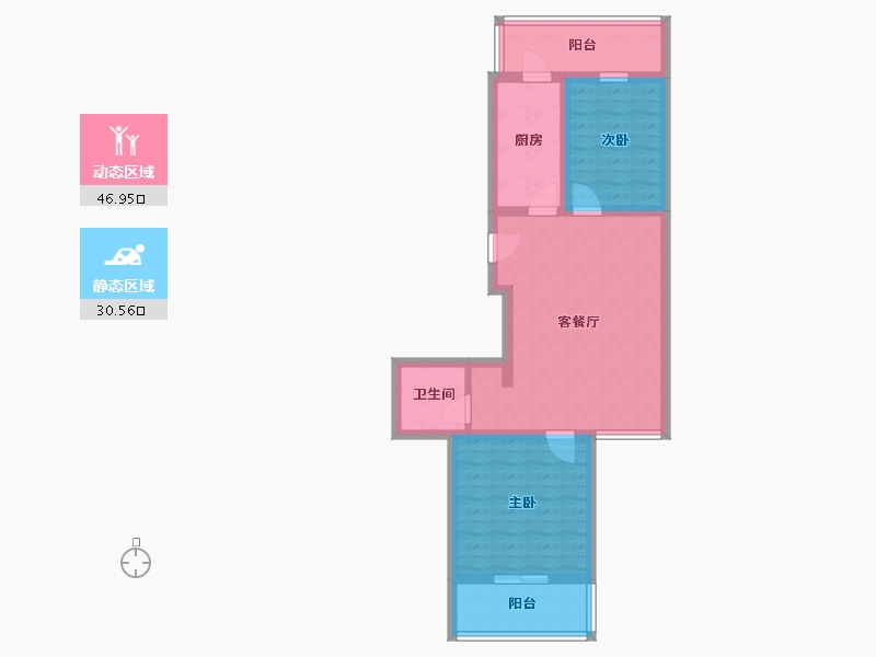 北京-北京市-佳美小区-75.73-户型库-动静分区