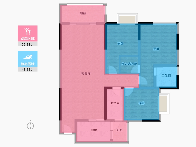 贵州省-遵义市-学府新苑-105.60-户型库-动静分区