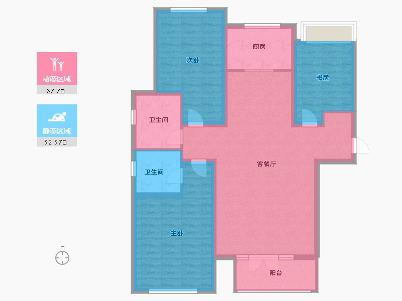 山西省-晋中市-晋中通宇科苑商住小区-108.46-户型库-动静分区