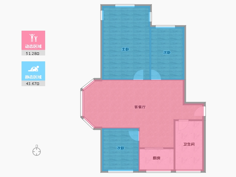 山东省-威海市-山海天-一区-84.80-户型库-动静分区