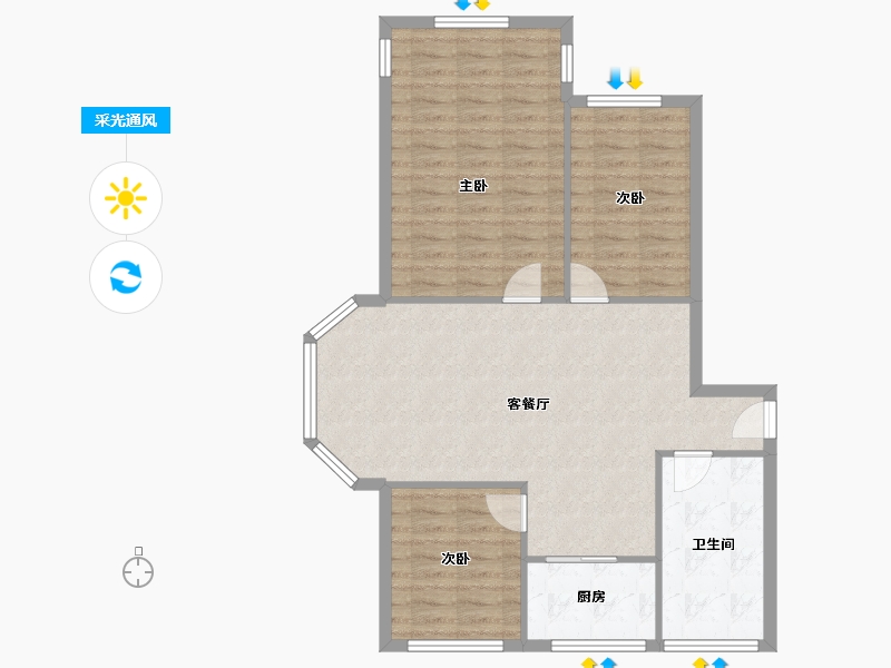 山东省-威海市-山海天-一区-84.80-户型库-采光通风