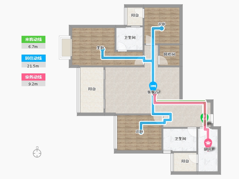 贵州省-贵阳市-中环国际F区-97.91-户型库-动静线