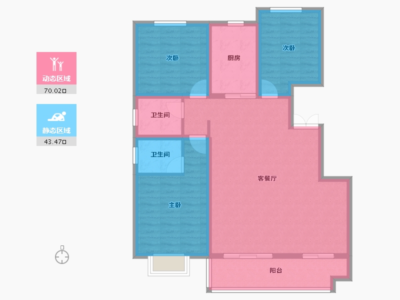 陕西省-宝鸡市-海澜湾-112.00-户型库-动静分区