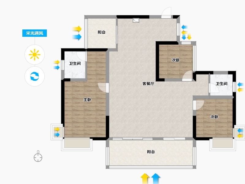 四川省-德阳市-城南壹号-118.00-户型库-采光通风