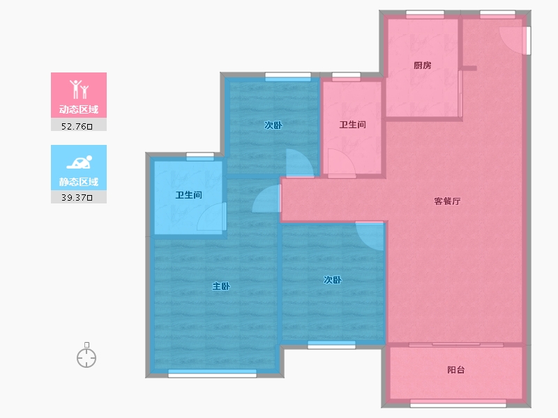 贵州省-贵阳市-贵阳未来方舟F12组团-100.00-户型库-动静分区