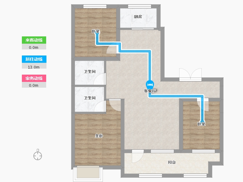 宁夏回族自治区-银川市-华远旭辉江南赋-91.38-户型库-动静线