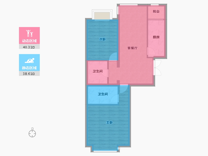 北京-北京市-逸成东苑-90.38-户型库-动静分区