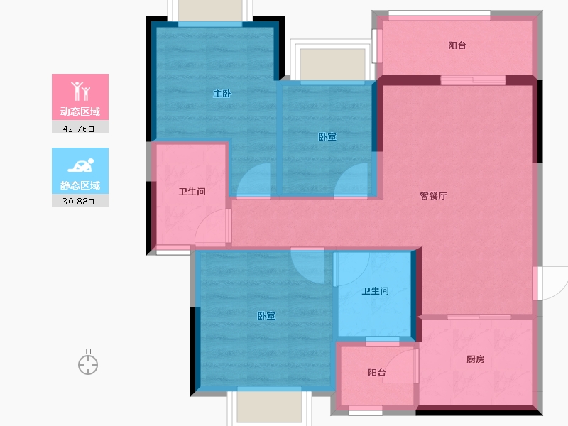 贵州省-贵阳市-恒大溪上桃源-81.96-户型库-动静分区