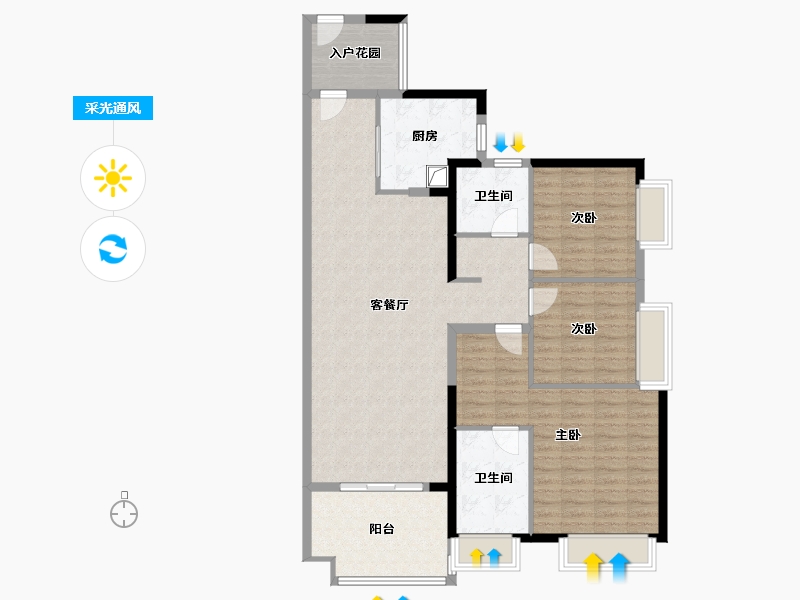 广东省-广州市-保利罗兰国际-120.00-户型库-采光通风