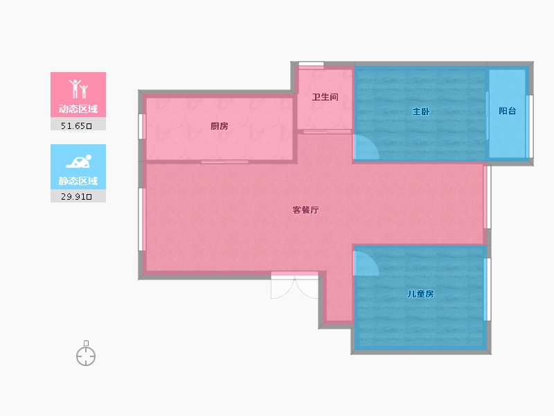 江苏省-南通市-源兴花苑南区-80.00-户型库-动静分区