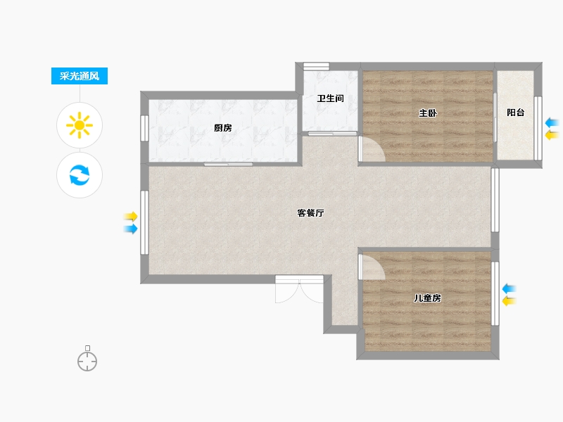 江苏省-南通市-源兴花苑南区-80.00-户型库-采光通风