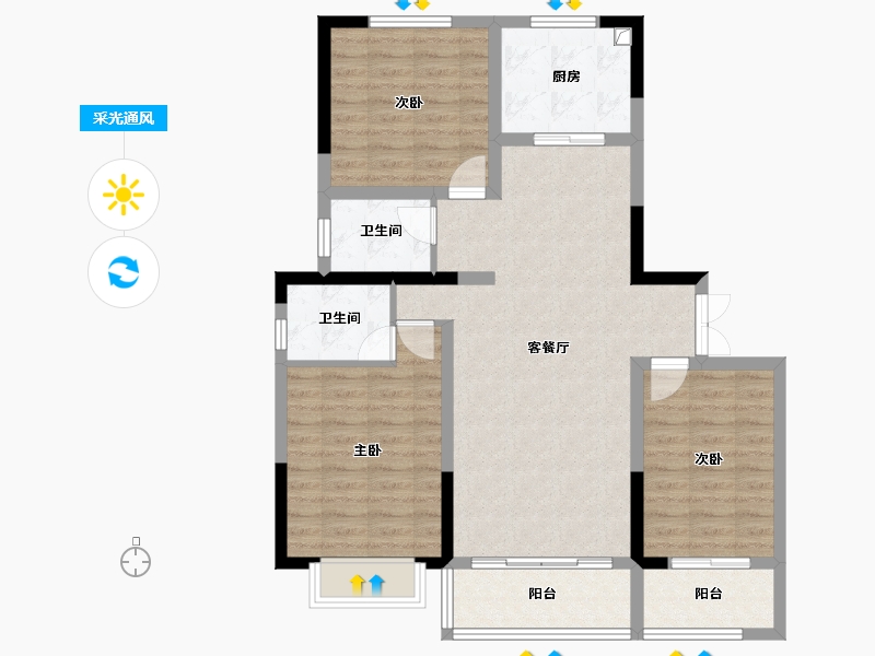 甘肃省-临夏回族自治州-康乐县景悦府-105.60-户型库-采光通风