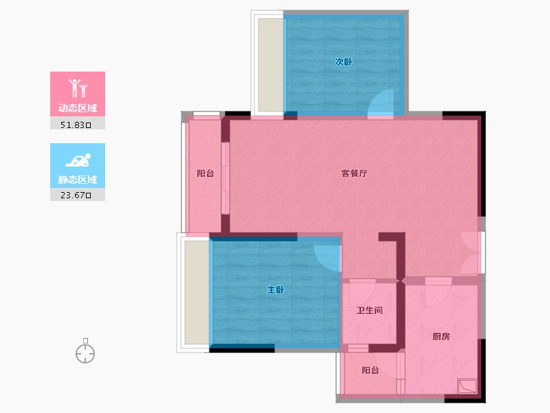 四川省-成都市-观澜九号-74.00-户型库-动静分区