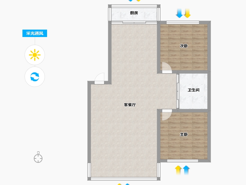 辽宁省-沈阳市-利生华园-76.00-户型库-采光通风