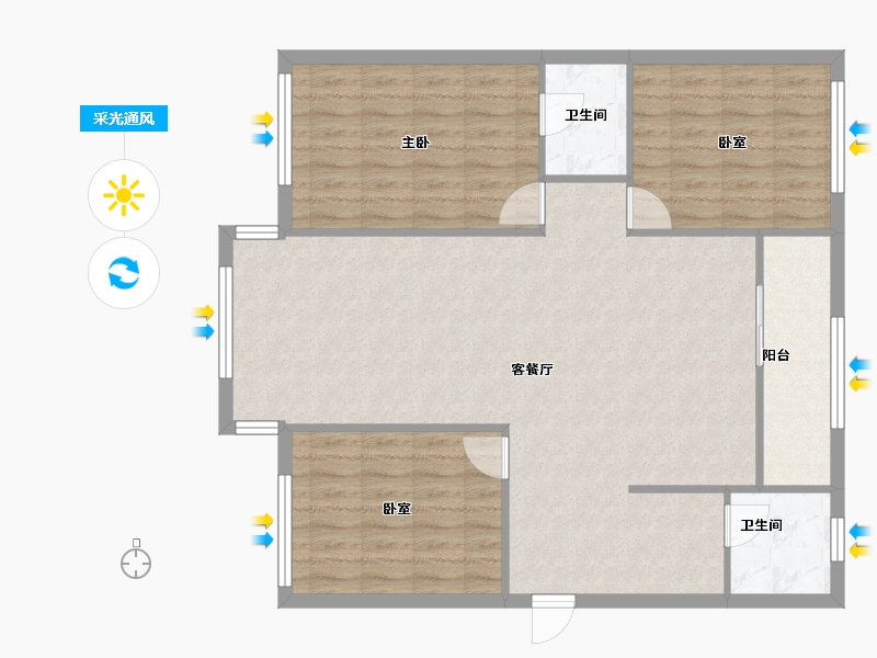 广西壮族自治区-南宁市-竹溪新兴苑北区-100.00-户型库-采光通风