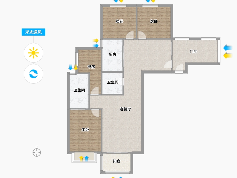 陕西省-西安市-太乙城时光界-124.24-户型库-采光通风