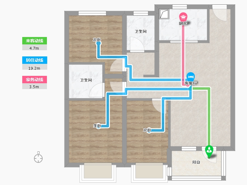 河北省-廊坊市-金融街 金悦府-77.60-户型库-动静线