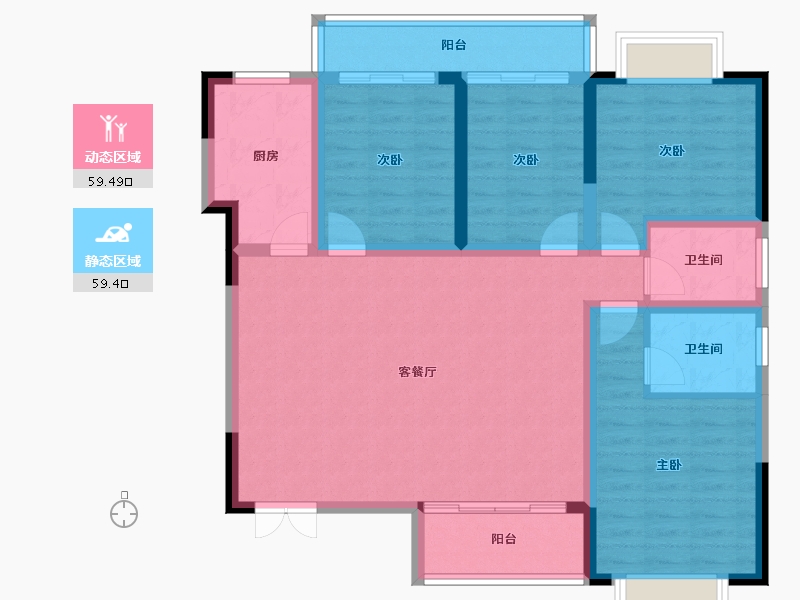 云南省-大理白族自治州-时代首府-112.89-户型库-动静分区