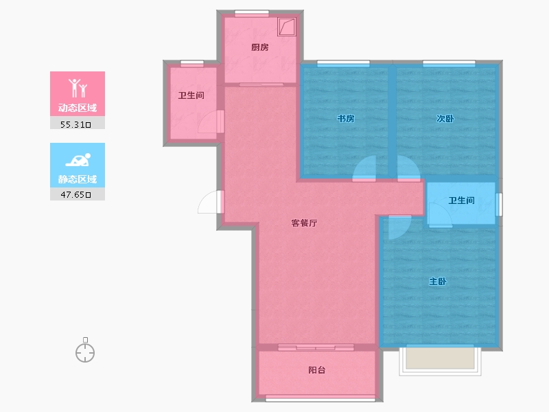 河南省-洛阳市-山水印象-101.00-户型库-动静分区