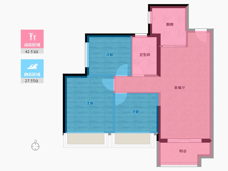 广东省-广州市-越秀TOD星汇城-62.20-户型库-动静分区