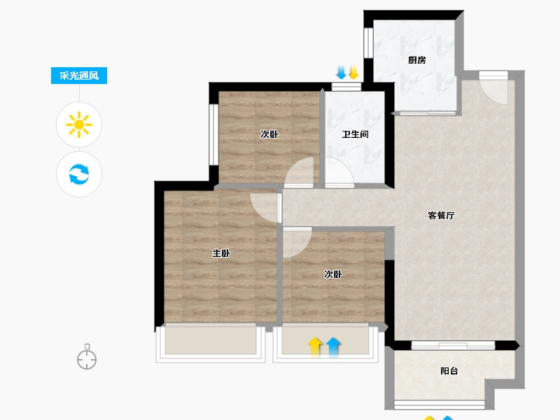 广东省-广州市-越秀TOD星汇城-62.20-户型库-采光通风