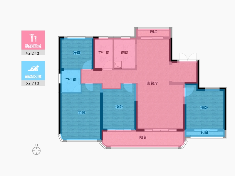 浙江省-绍兴市-金昌香湖印-114.40-户型库-动静分区