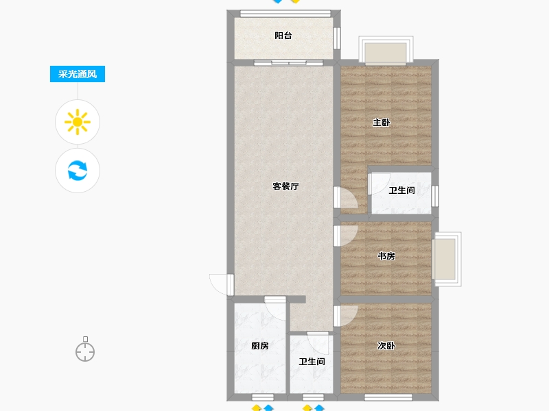 江苏省-南京市-春江苑-96.19-户型库-采光通风