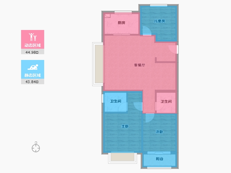 山西省-忻州市-金御华府-60.00-户型库-动静分区