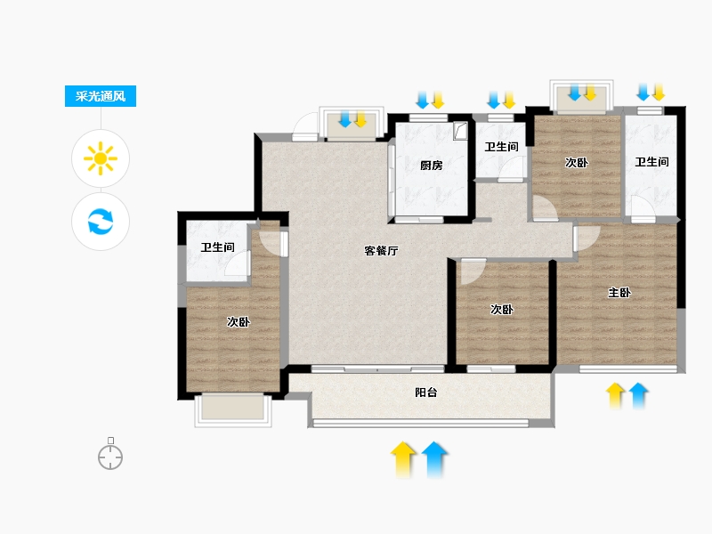 福建省-泉州市-国贸江南璟上-116.11-户型库-采光通风