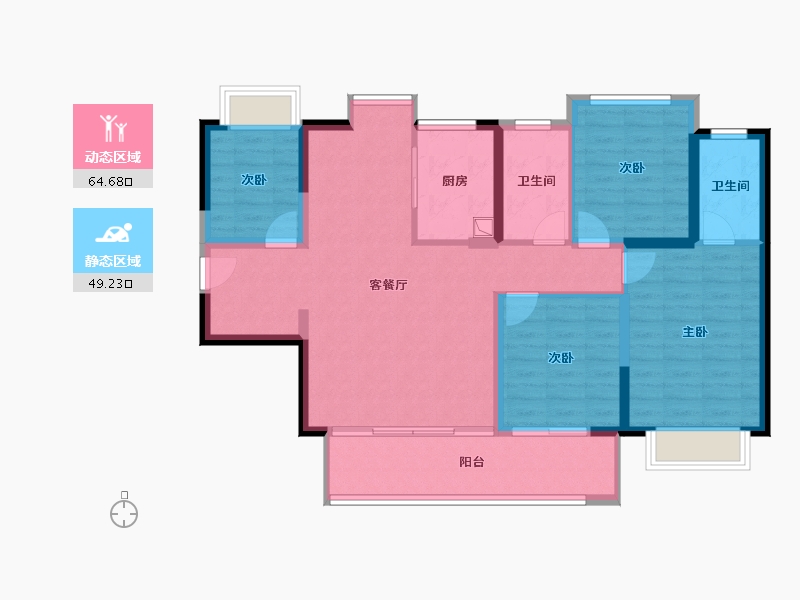 福建省-泉州市-国贸江南璟上-102.20-户型库-动静分区