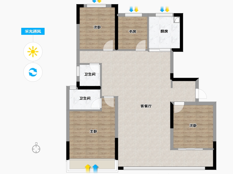 山东省-济南市-中海雪山境-108.01-户型库-采光通风