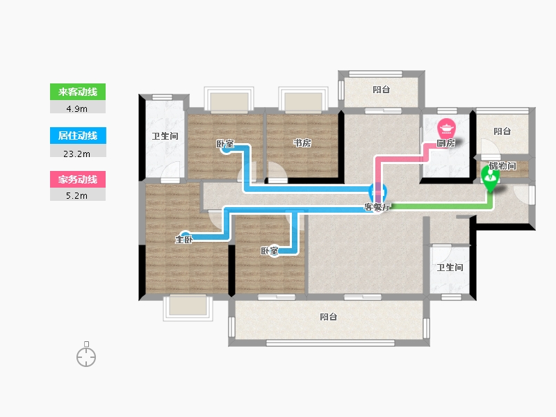 广东省-揭阳市-唐商中央花园-130.00-户型库-动静线