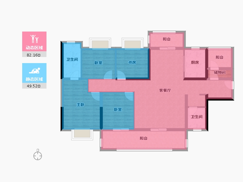 广东省-揭阳市-唐商中央花园-130.00-户型库-动静分区