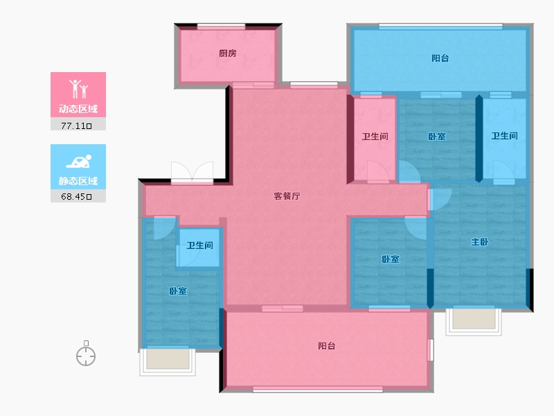 河南省-驻马店市-巨源壹号院-130.30-户型库-动静分区